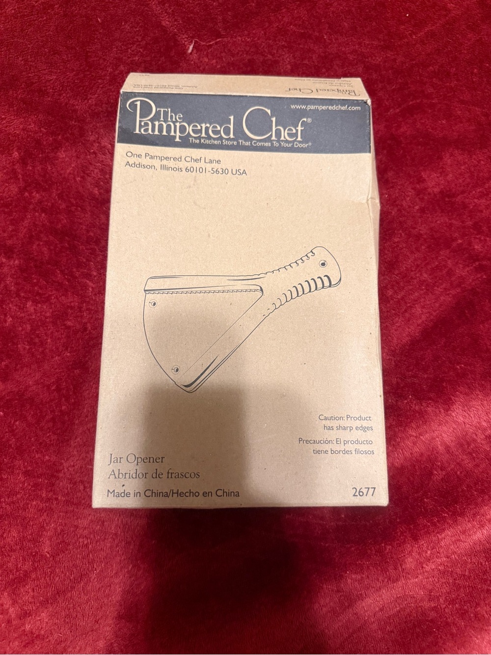 The Pampered Chef Tan Jar Opener Boxed Kitchen Tool